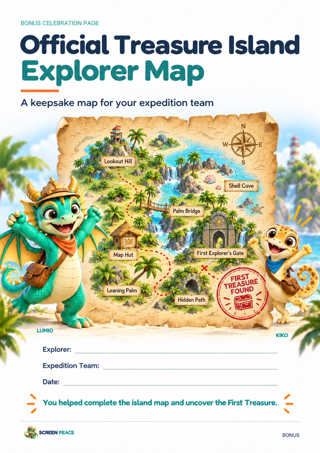 Bonus: the Official Treasure Island Explorer Map