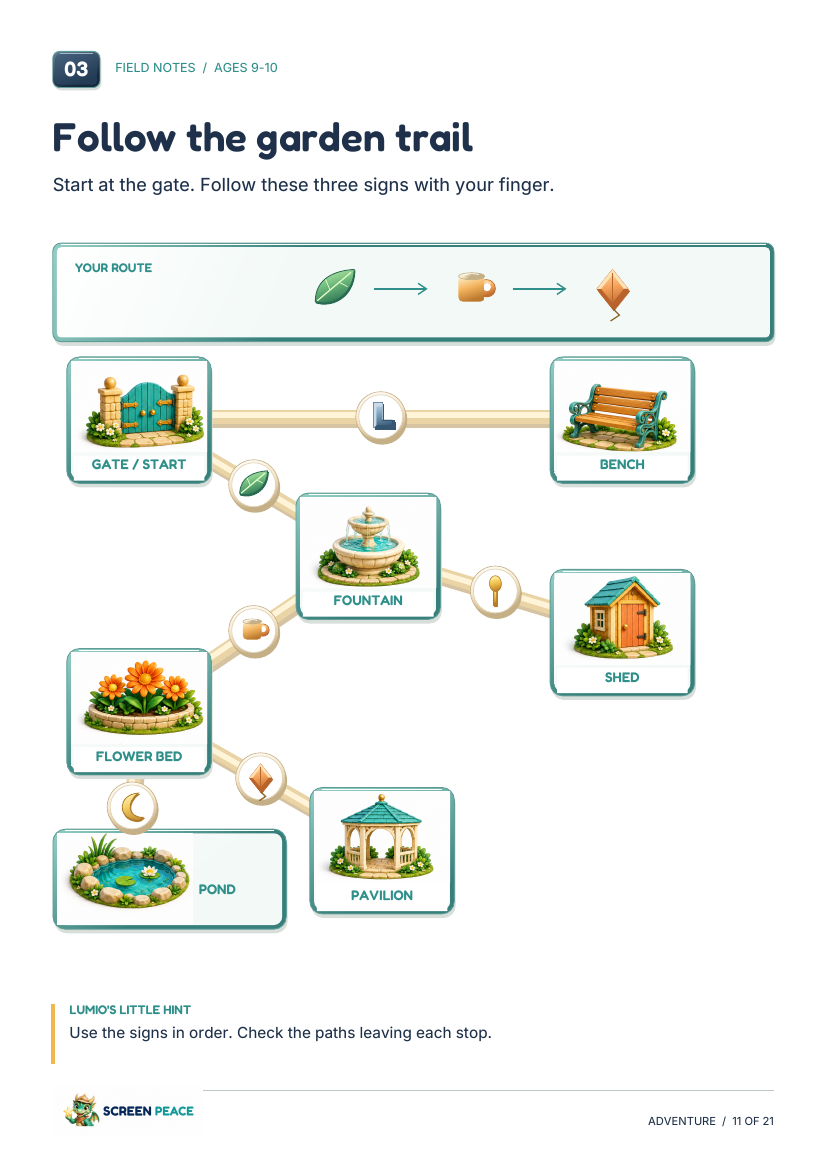 Mission three on the ages 9 to 10 route