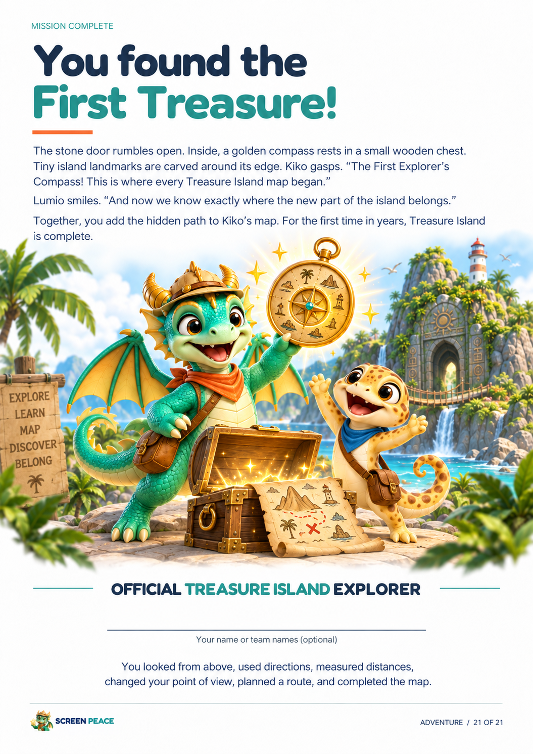 The finale: you found the First Treasure